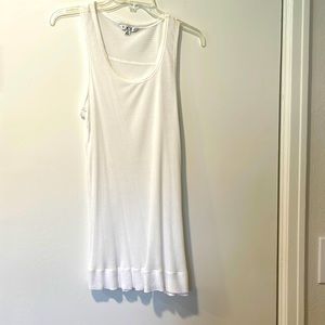 Cabi long white semi sheer tank